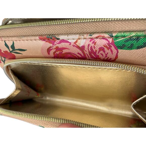 Betsey Johnson Pink Floral Zip Closure Wristlet Wallet - Picture 4 of 8
